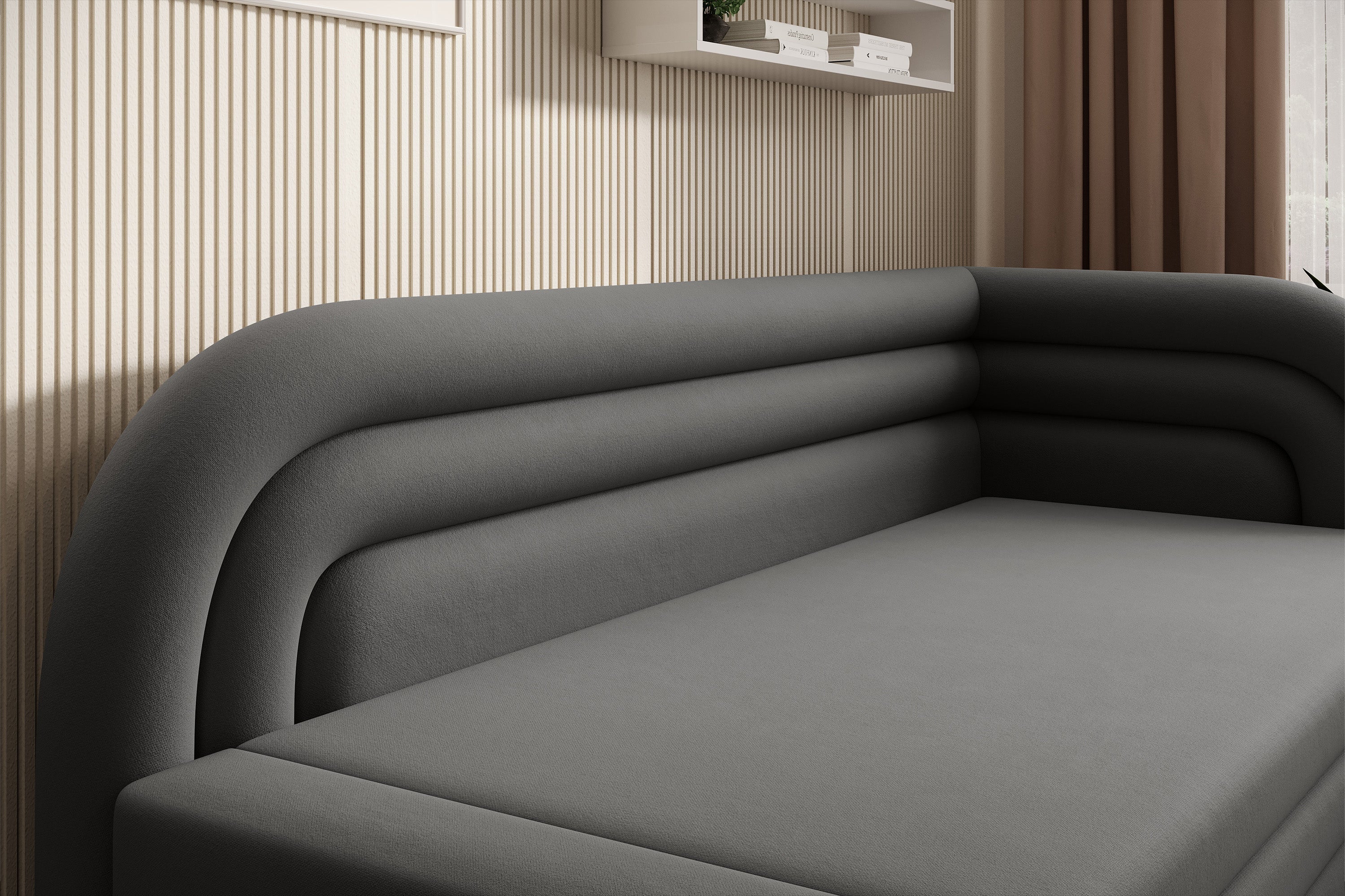 Fabillo Storage Sleeper Sofa - Dark Grey