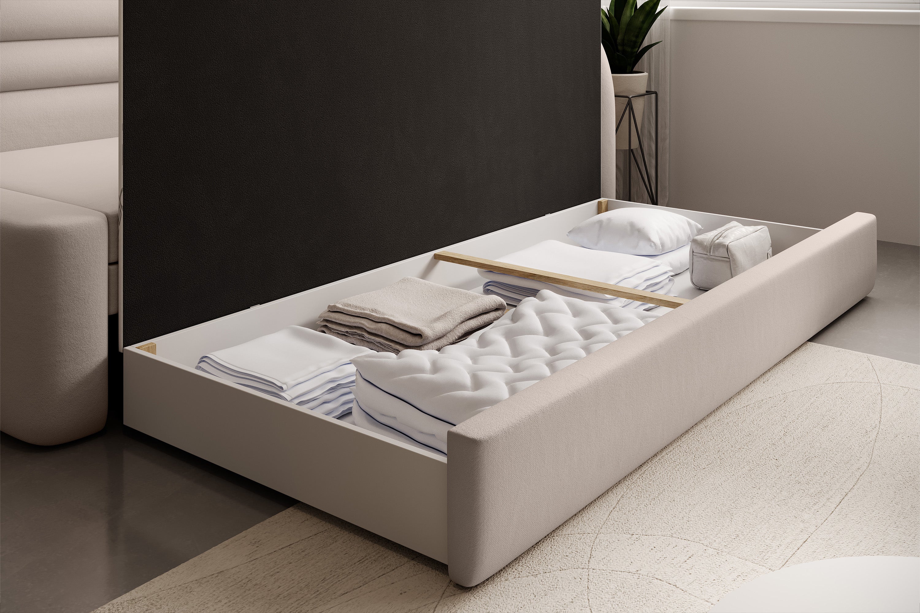 Fabillo Storage Sleeper Sofa - Beige