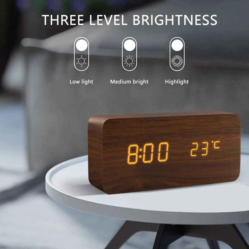 Wood Block Alarm Clock