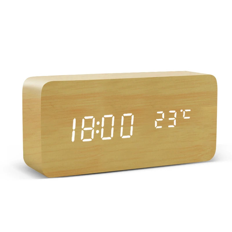 Wood Block Alarm Clock