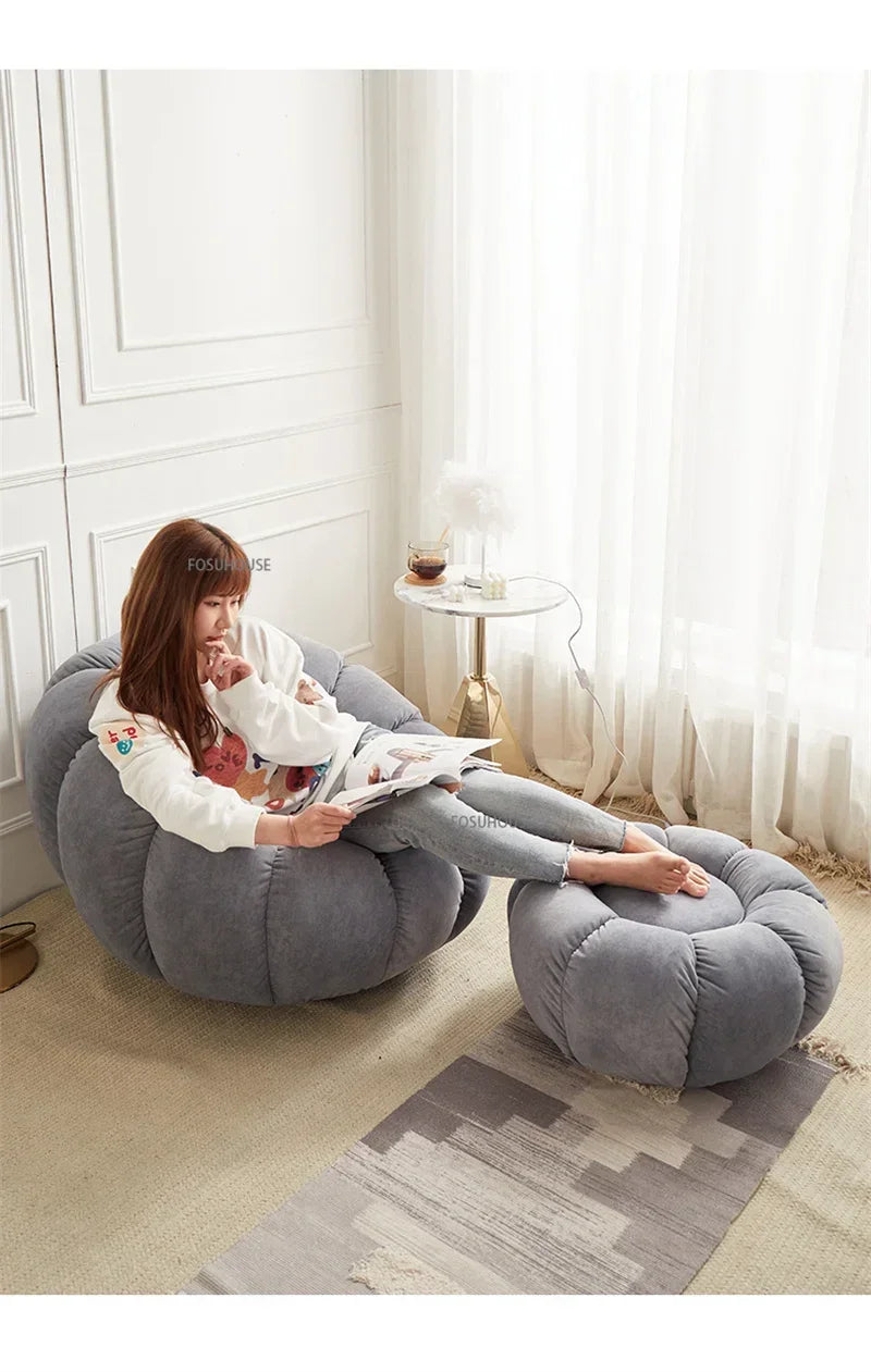 Bouclé Pouf Fleur