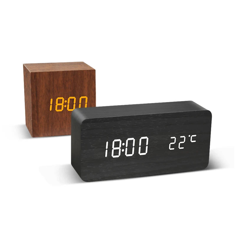 Wood Block Alarm Clock