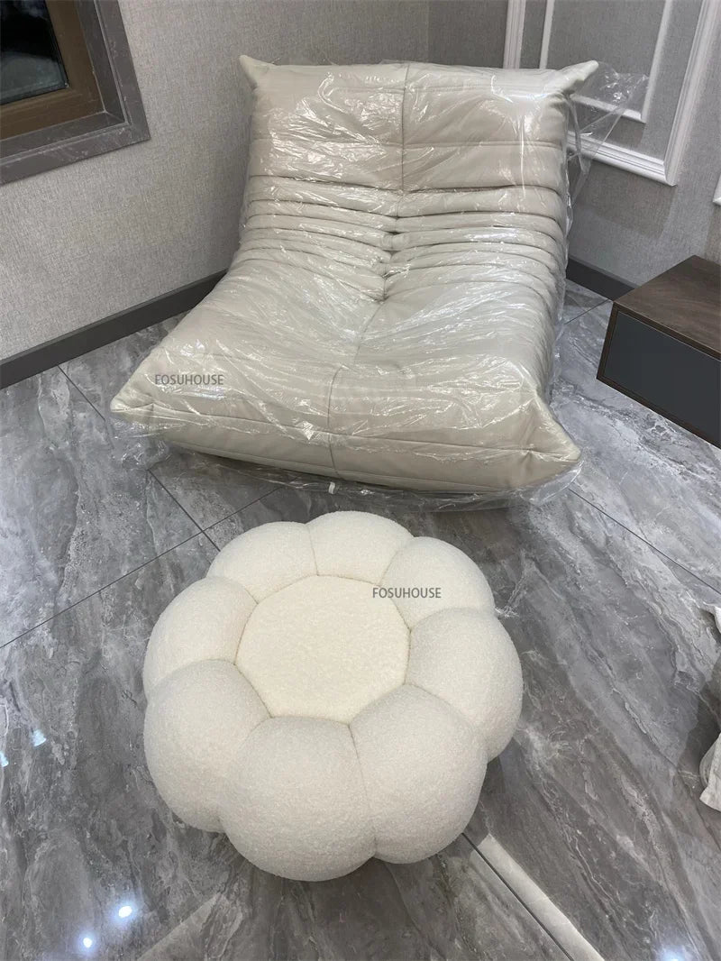 Bouclé Pouf Fleur