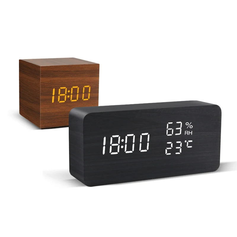 Wood Block Alarm Clock