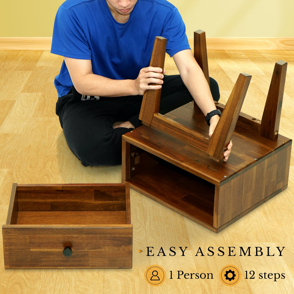 Acacia Sofia 1-Drawer Solid Wood Nightstand for Stylish Storage