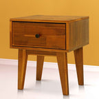 Acacia Sofia 1-Drawer Solid Wood Nightstand for Stylish Storage