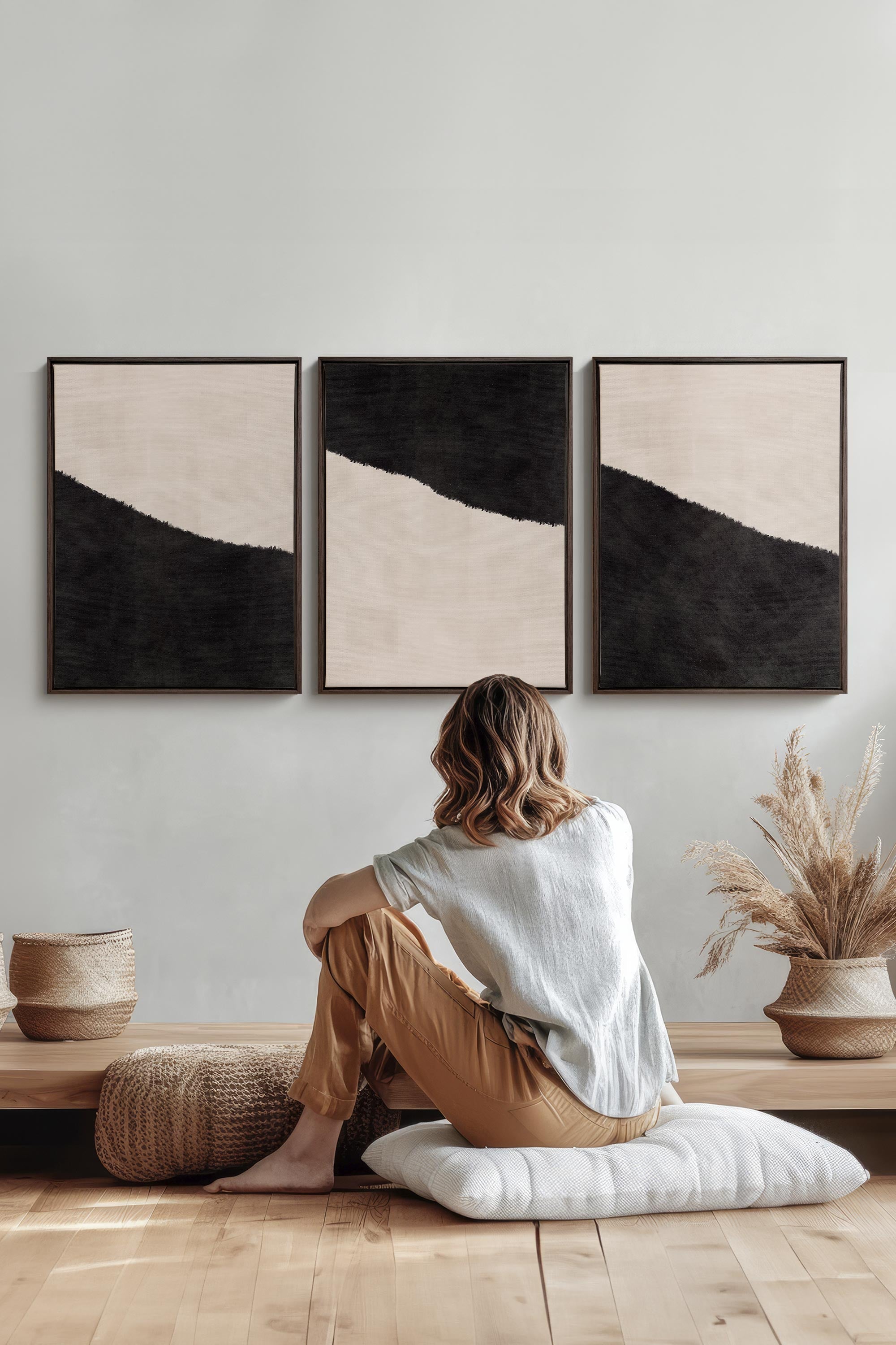 LUXE TRIO Stretched Canvas Artwork x3