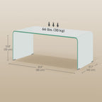Sage Modern Glass Coffee Table with Safe Rounded Edges