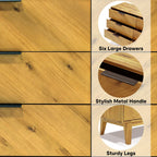 Megsu Veyron 6 Drawers Dresser