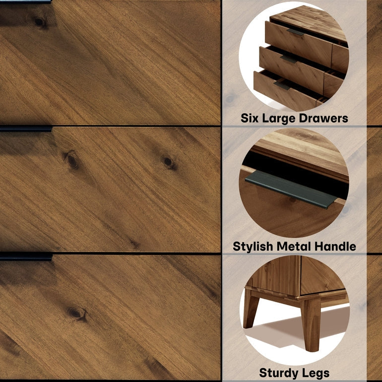 Megsu Veyron 6 Drawers Dresser