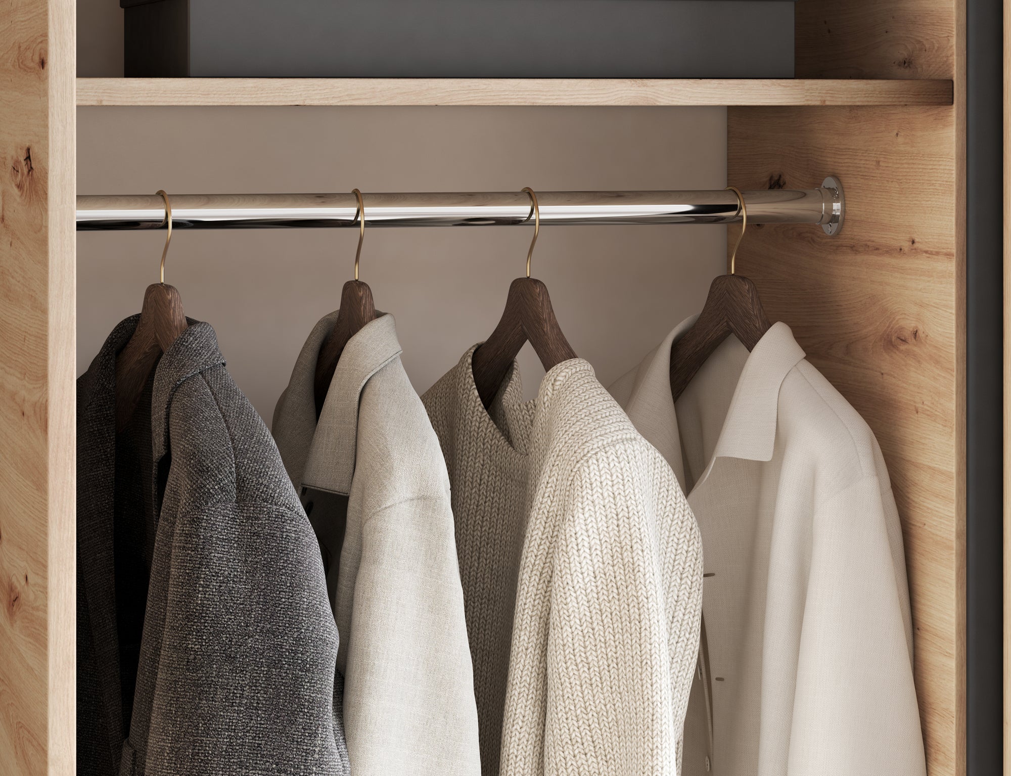 Emerio Mirrored 2 Sliding Door Freestanding Wardrobe - Maple Oak