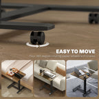 Emerson Pneumatic Mobile Standing Desk with Adjustable Height-Rustic Brown