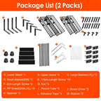 2Pcs Under Sink Organizer 2 Tier Pull Out Cabinet Baskets Storage Shelf Sliding Storage Drawers Rack With 5 Adjustable Height Mesh Baskets For Home Kitchen Bathroom Office