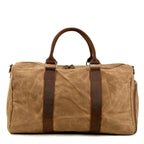 Vintage Canvas Travel Duffel Bag Weekender with Leather Handles Carry On