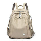 Large Capacity Soft Leather Student Backpack Trendy Travel Bag