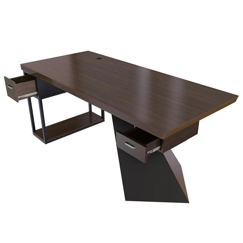 Modern K-Leg Steel Frame Office Desk with 2 Drawers - Pula BLV08