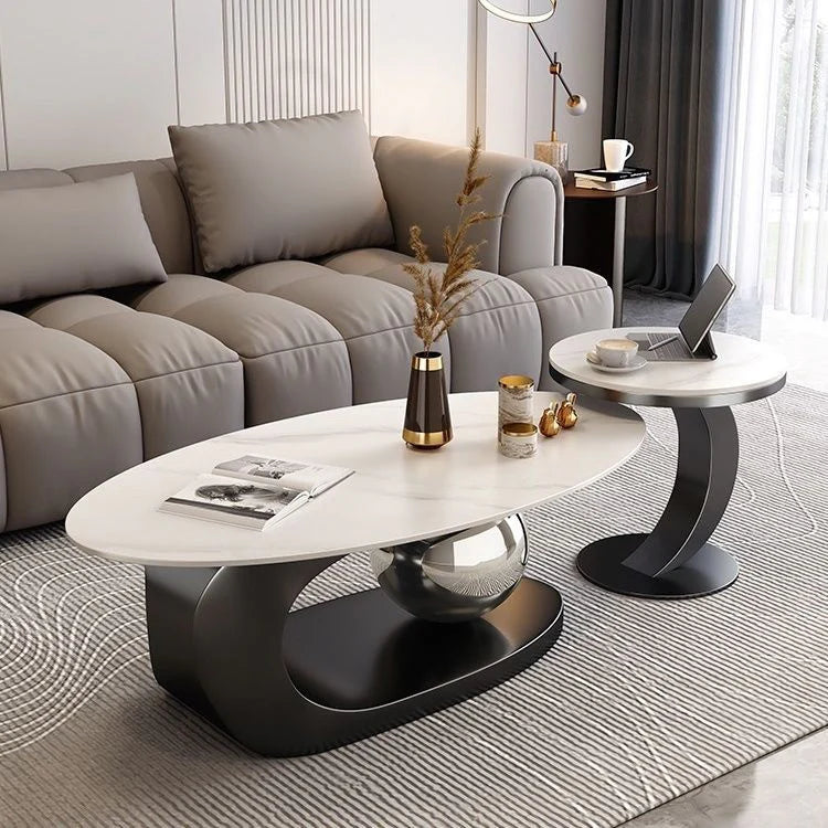 BT31 Modern Oval Marble Coffee Table