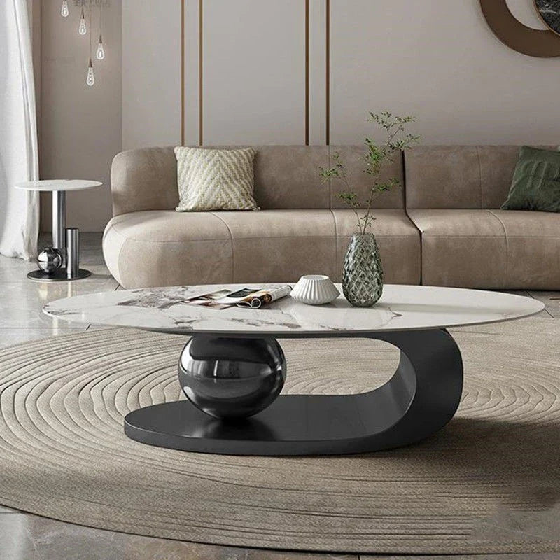 BT31 Modern Oval Marble Coffee Table