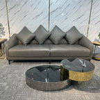 Mesa de centro doble anidable chapada en oro BT19