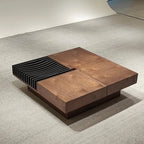 Mesa de centro cuadrada de madera BT65 con 4 cajones de almacenamiento