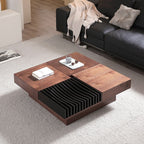 Mesa de centro cuadrada de madera BT65 con 4 cajones de almacenamiento