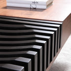 Mesa de centro cuadrada de madera BT65 con 4 cajones de almacenamiento
