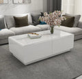 BT18 Rectangular Coffee Table with Glass Top & Storage