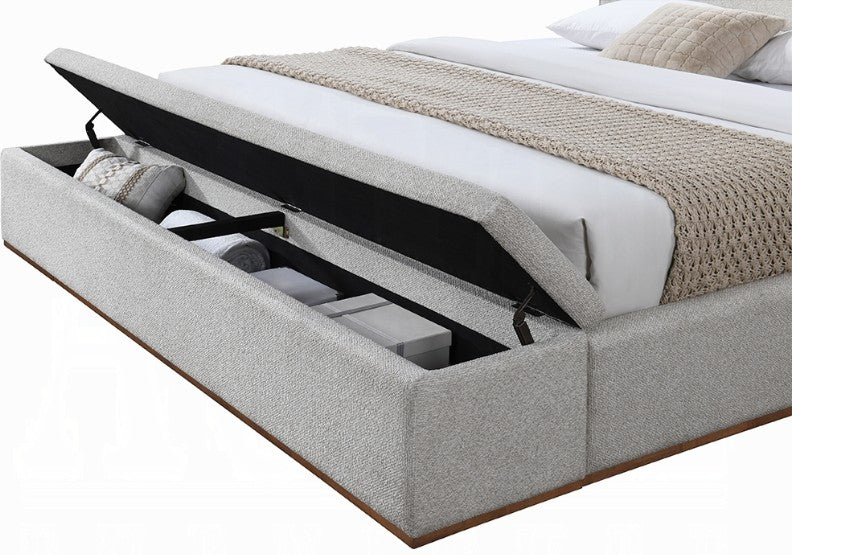 Daisy Storage Upholstered Platform Bed - Grey
