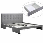 Levede King Size Bed Frame With Storage Drawers-Beige