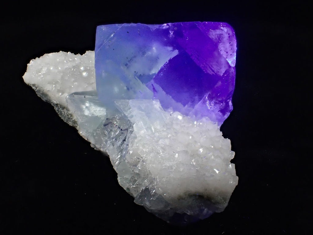 Blue Jelly Fluorite with Phantom on Quartz Matrix – Yaogangxian Mine (YGX), China