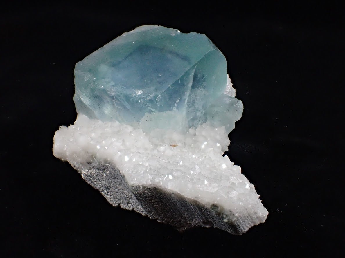 Blue Jelly Fluorite with Phantom on Quartz Matrix – Yaogangxian Mine (YGX), China