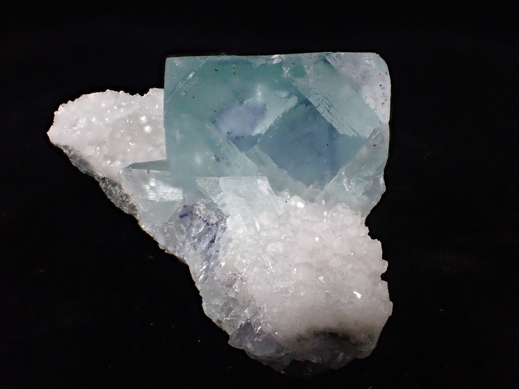 Blue Jelly Fluorite with Phantom on Quartz Matrix – Yaogangxian Mine (YGX), China