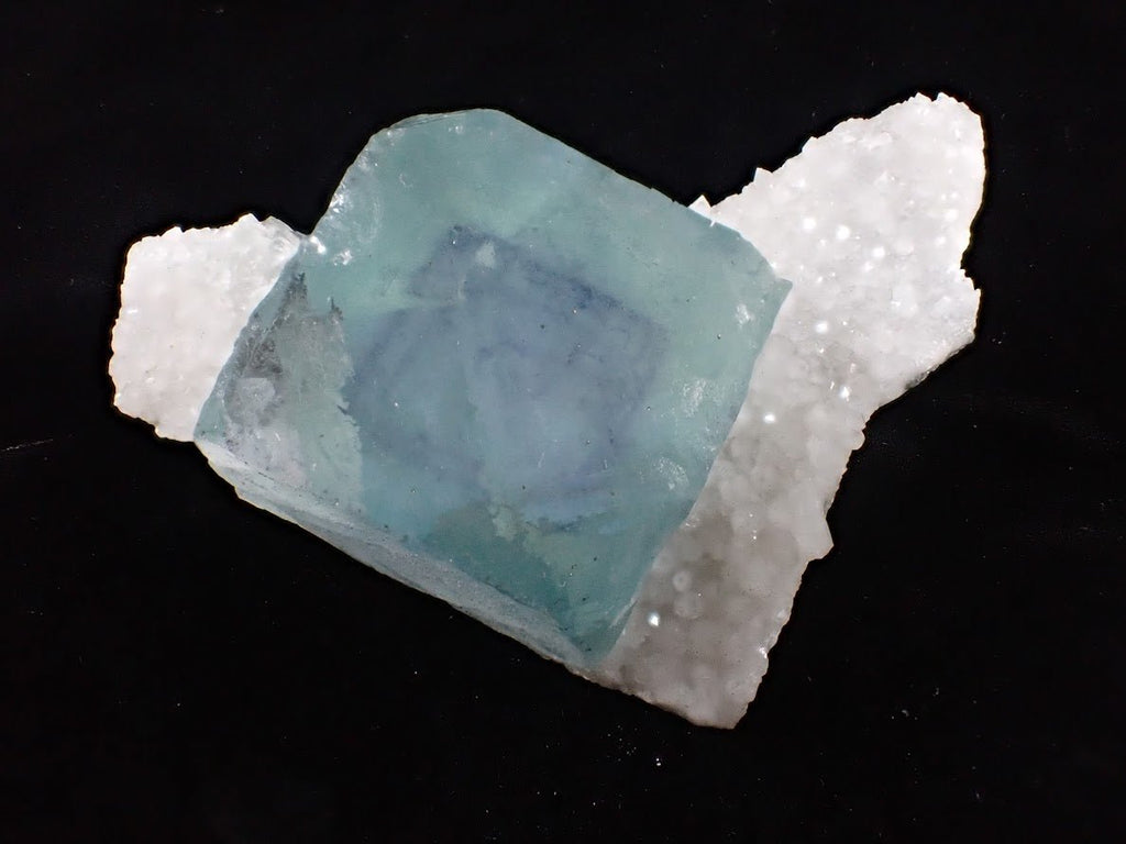 Blue Jelly Fluorite with Phantom on Quartz Matrix – Yaogangxian Mine (YGX), China