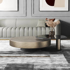 BT35 Round Coffee Table Set with Tempered Glass & Storage