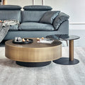 BT35 Round Coffee Table Set with Tempered Glass & Storage