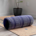 Round Yoga Bolster | Natural & Organic | Navy Print