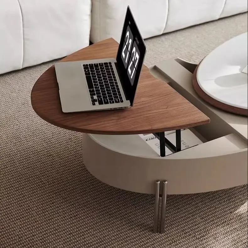 Mesa de centro inteligente BT77: Altura ajustable, extensible, rotación de 360 grados