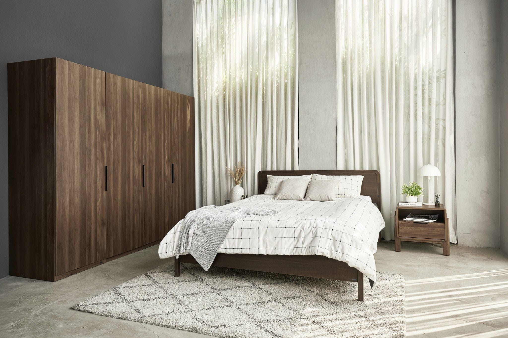 Armario de madera Dalumd de 2 puertas