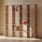 Cube bookshelf in white oak