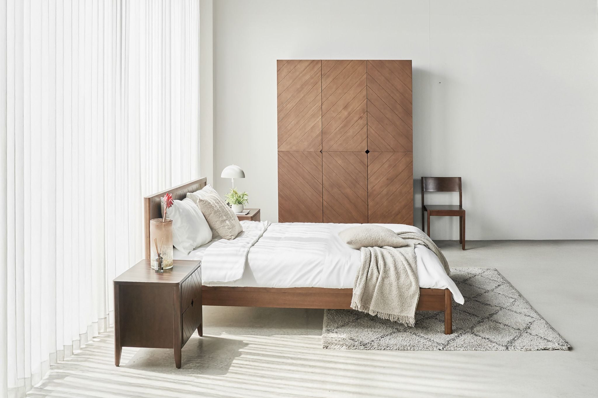 Hobro 3-Door Wooden Wardrobe