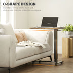 Emerson Pneumatic Mobile Standing Desk with Adjustable Height-Rustic Brown