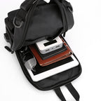 Nylon Crossbody Shoulder Bag with USB Charging Port