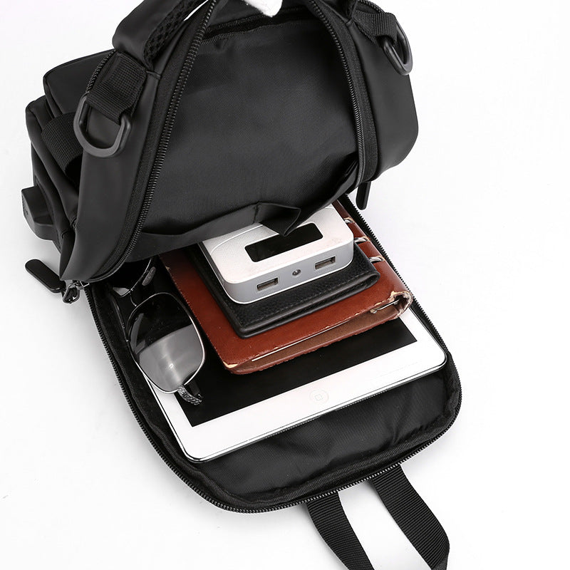 Nylon Crossbody Shoulder Bag with USB Charging Port