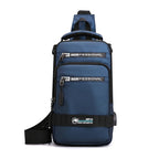 Nylon Crossbody Shoulder Bag with USB Charging Port