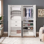 Genoa Modern 2-Piece Freestanding Wardrobe - White