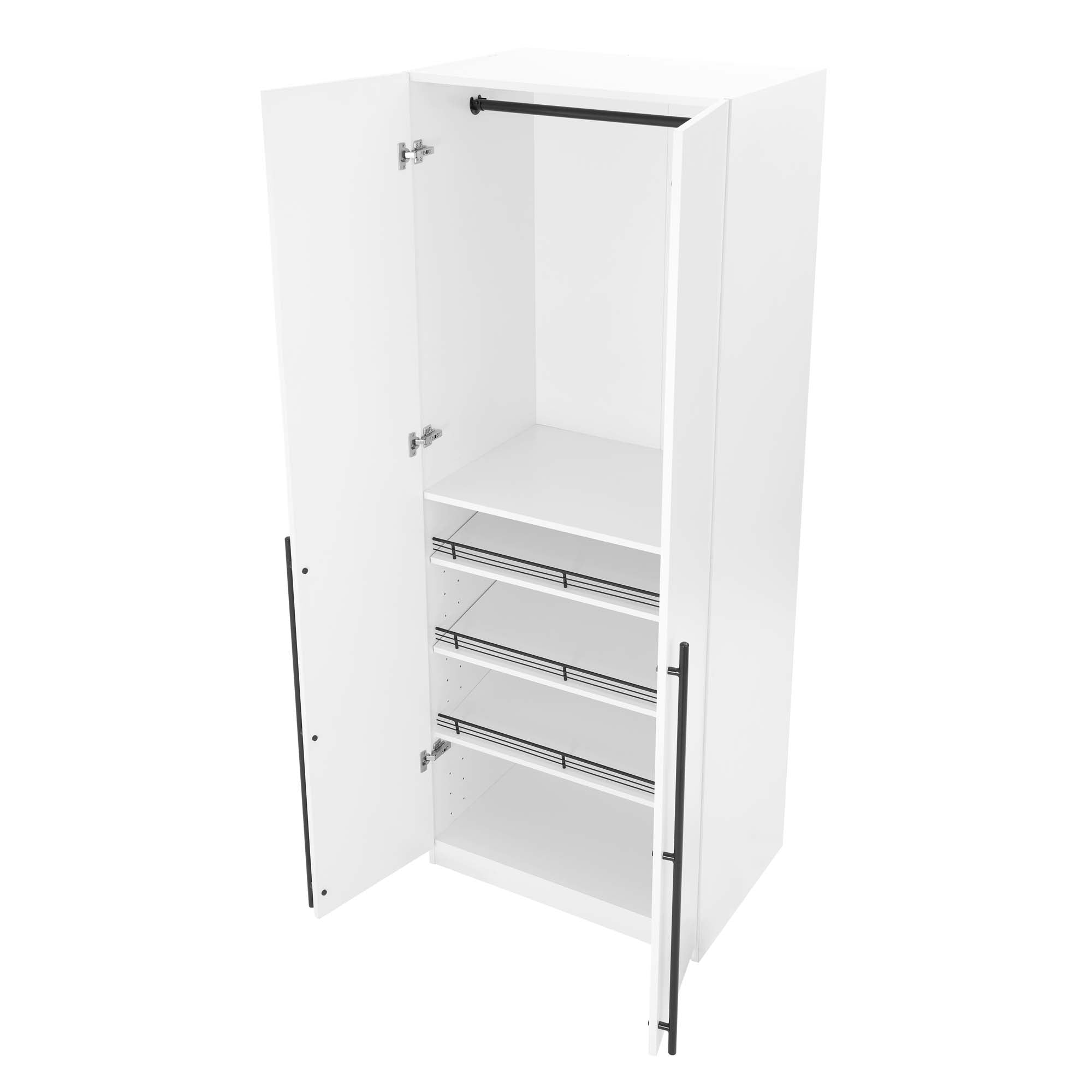 Genoa Modern 2-Piece Freestanding Wardrobe - White