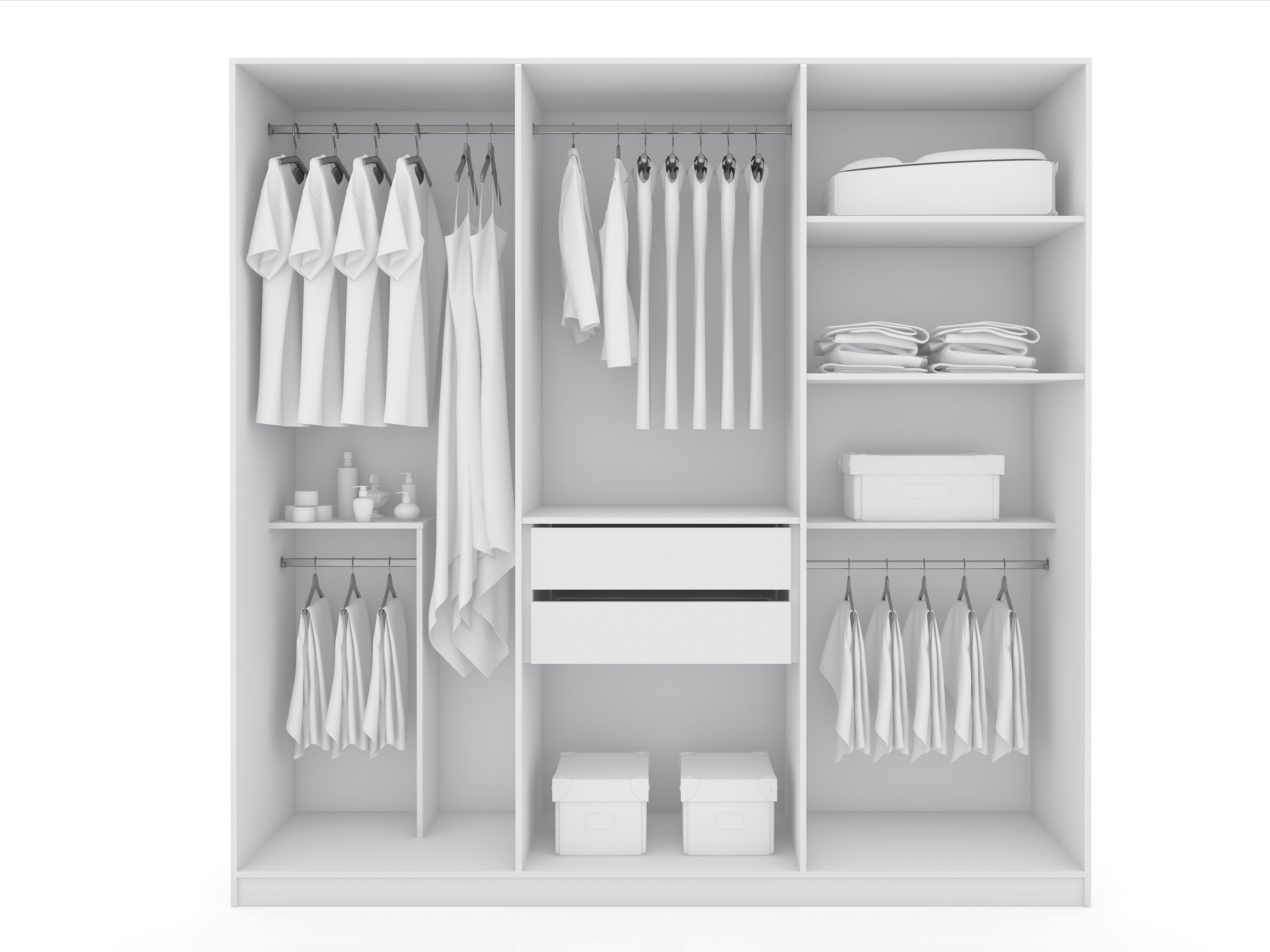 Torino Modern Freestanding Wardrobe - White