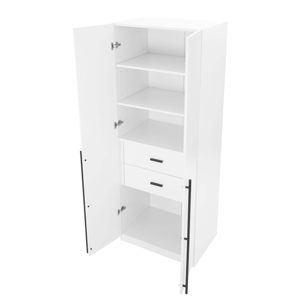 Genoa Modern 2-Piece Freestanding Wardrobe - White