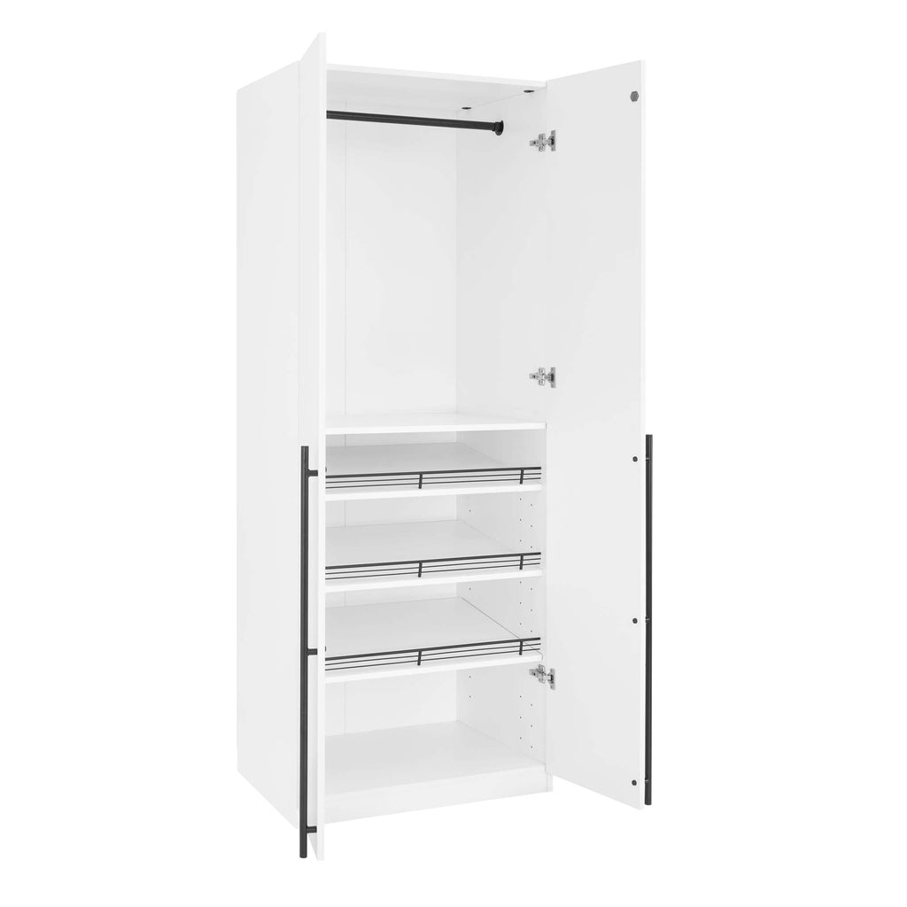 Genoa Modern 2-Piece Freestanding Wardrobe - White