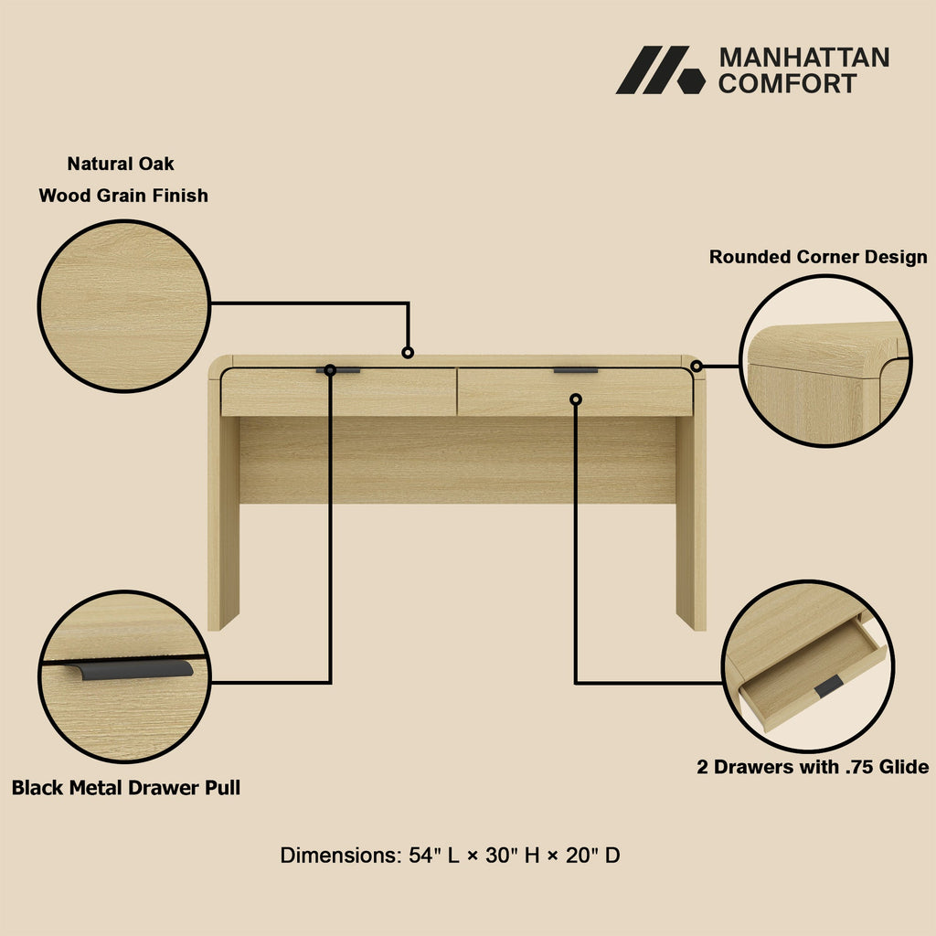 Coboconk 54" Multi-Purpose Home Office Desk - Natural Oak